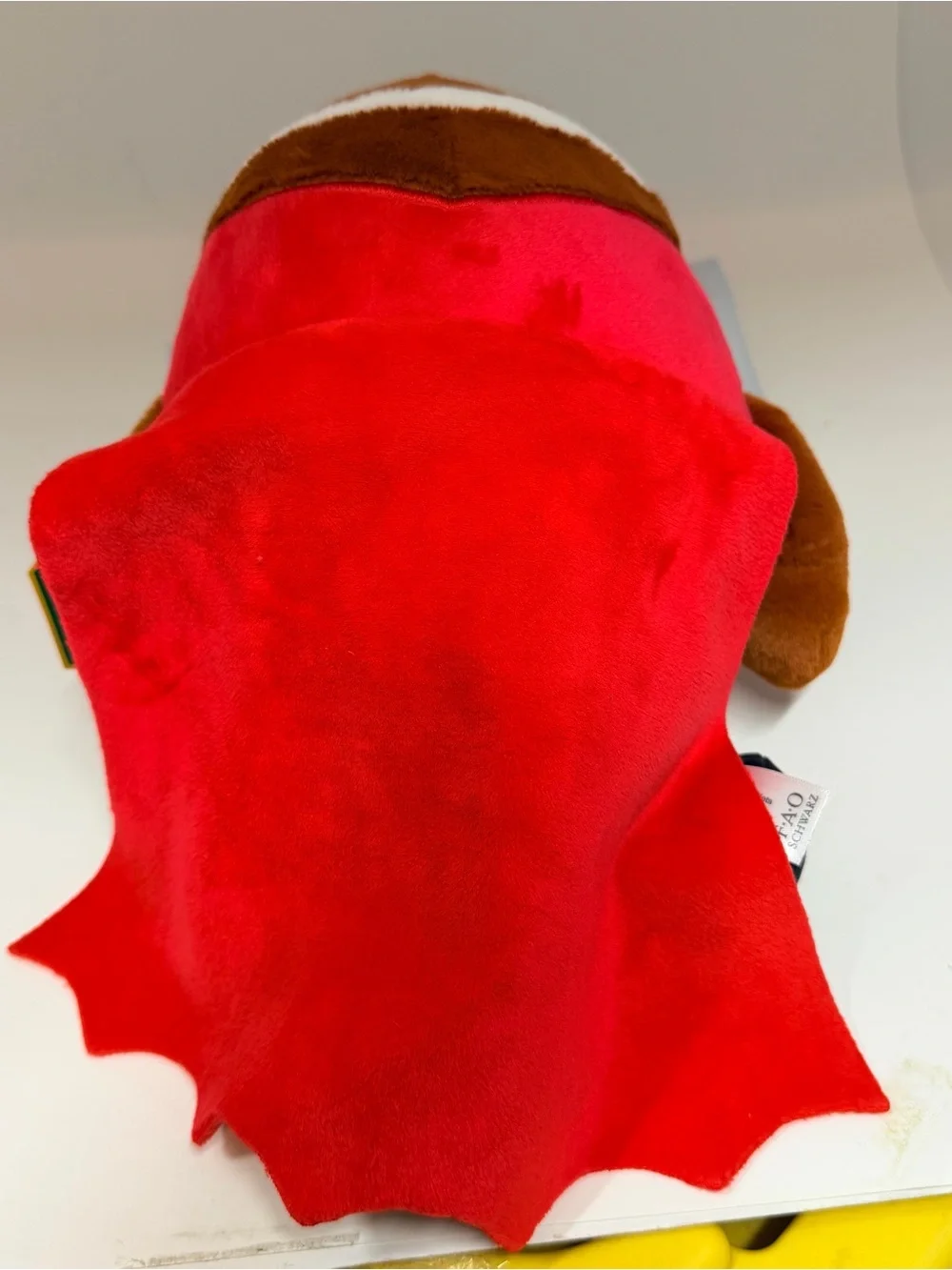 FAO Schwarz Brown Plush Football with Red Mask and Black Feet